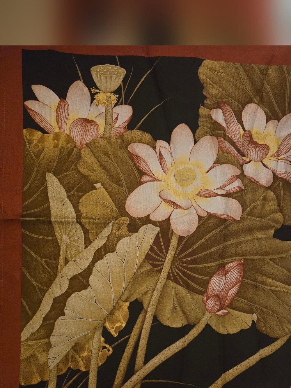 Vintage Lotus and Bird 100% Silk Jim Thompson Pillow Cover